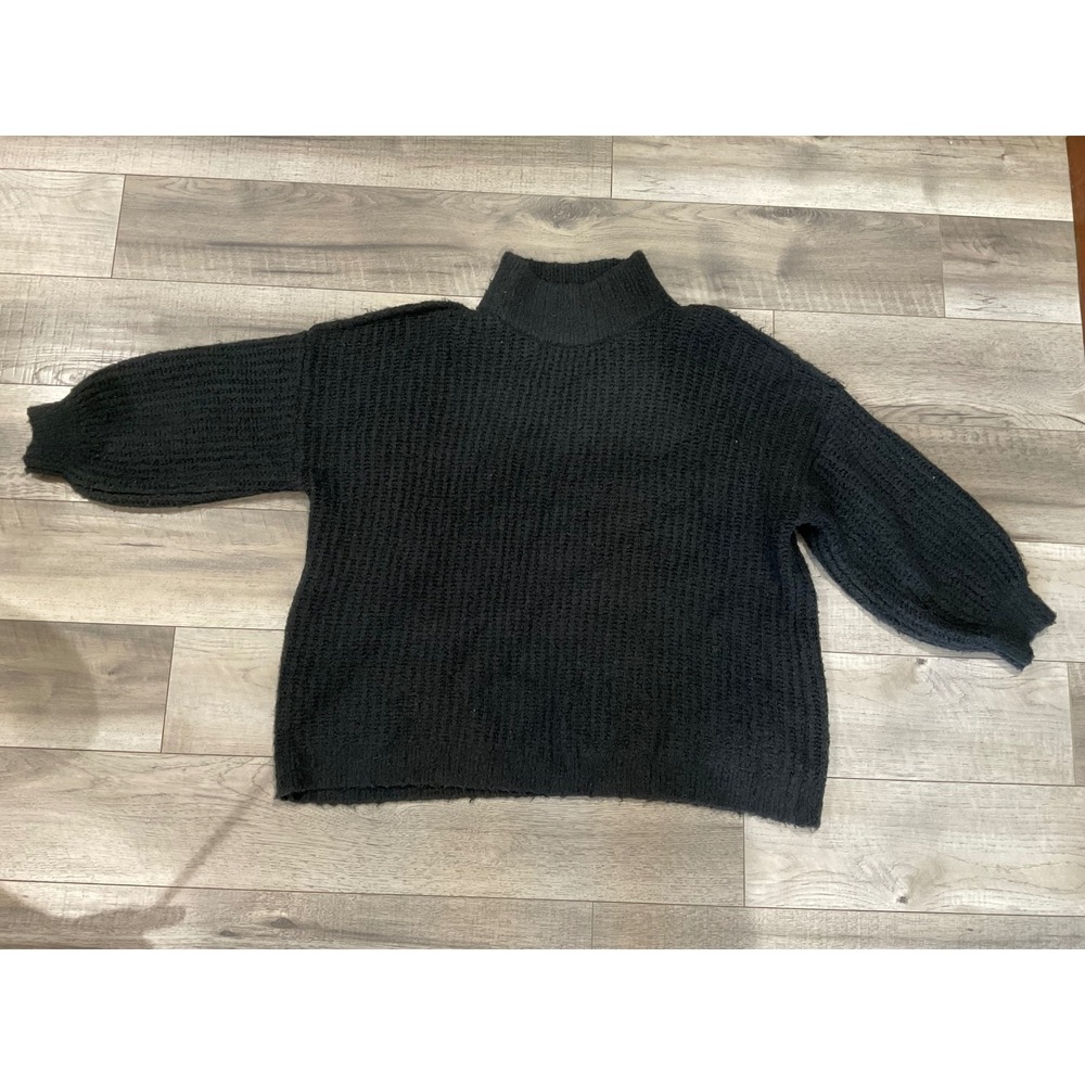 Urban outfitters Mock‎ Neck Ribbed Knit Balloon Sleeve Oversized Sweater large